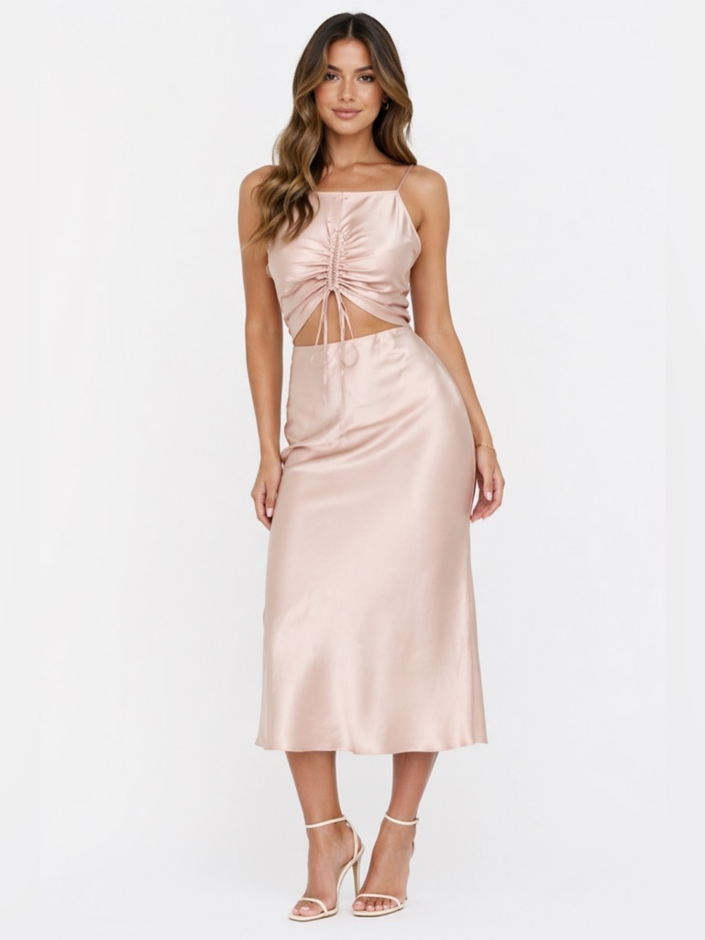 SATIN MIDI SKIRT SET